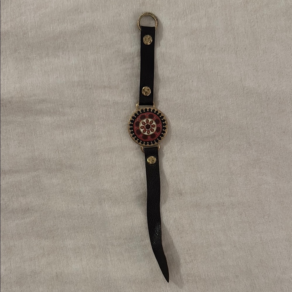 Lucky Brand Black and Gold Bracelet with Intricate Design